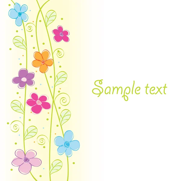 Χαριτωμένο floral κάρτα. εικονογράφηση φορέας — Διανυσματικό Αρχείο