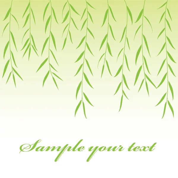 Green branch background. Vector illustration — Stock Vector