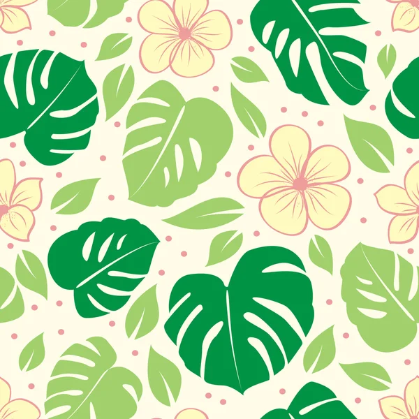 Tropical seamless floral background — Stock Vector