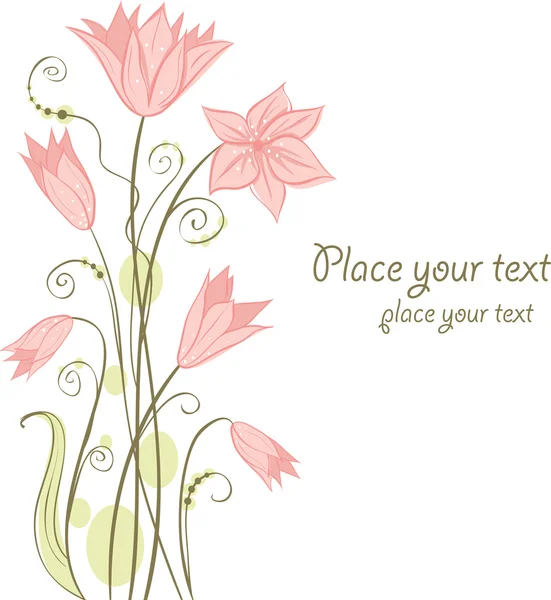 Cute floral card. Vector illustration — Stock Vector