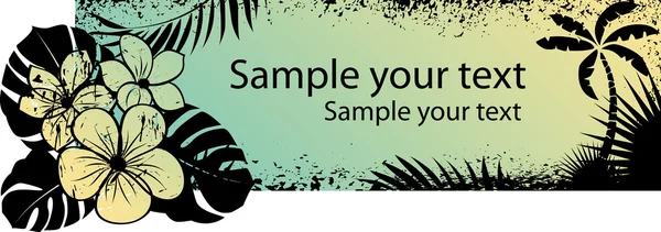 Bannières grunge florales tropicales — Image vectorielle