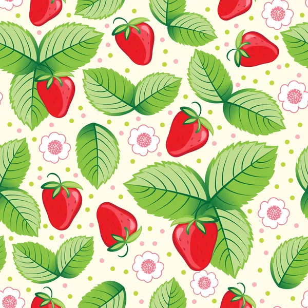 Seamless sweet strawberry background. — Stock Vector