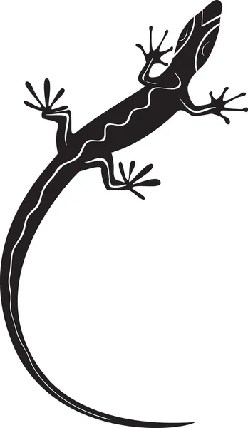 黑色装饰蜥蜴剪影纹身 — 图库矢量图片
