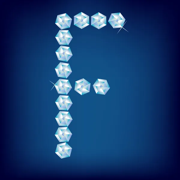 Alfabeto di diamante vettoriale. Lettera F — Vettoriale Stock