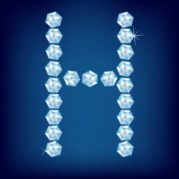 Διάνυσμα διαμάντι αλφάβητο. h επιστολή — Διανυσματικό Αρχείο