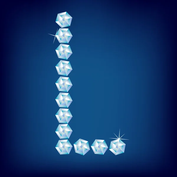 Alphabet vectoriel diamant. Lettre L — Image vectorielle