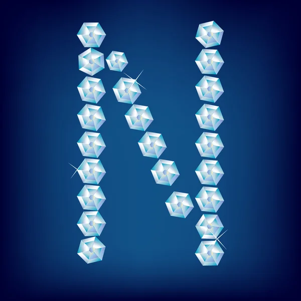 Vektor diamond alfabetet. Lette Nilsson — Stock vektor