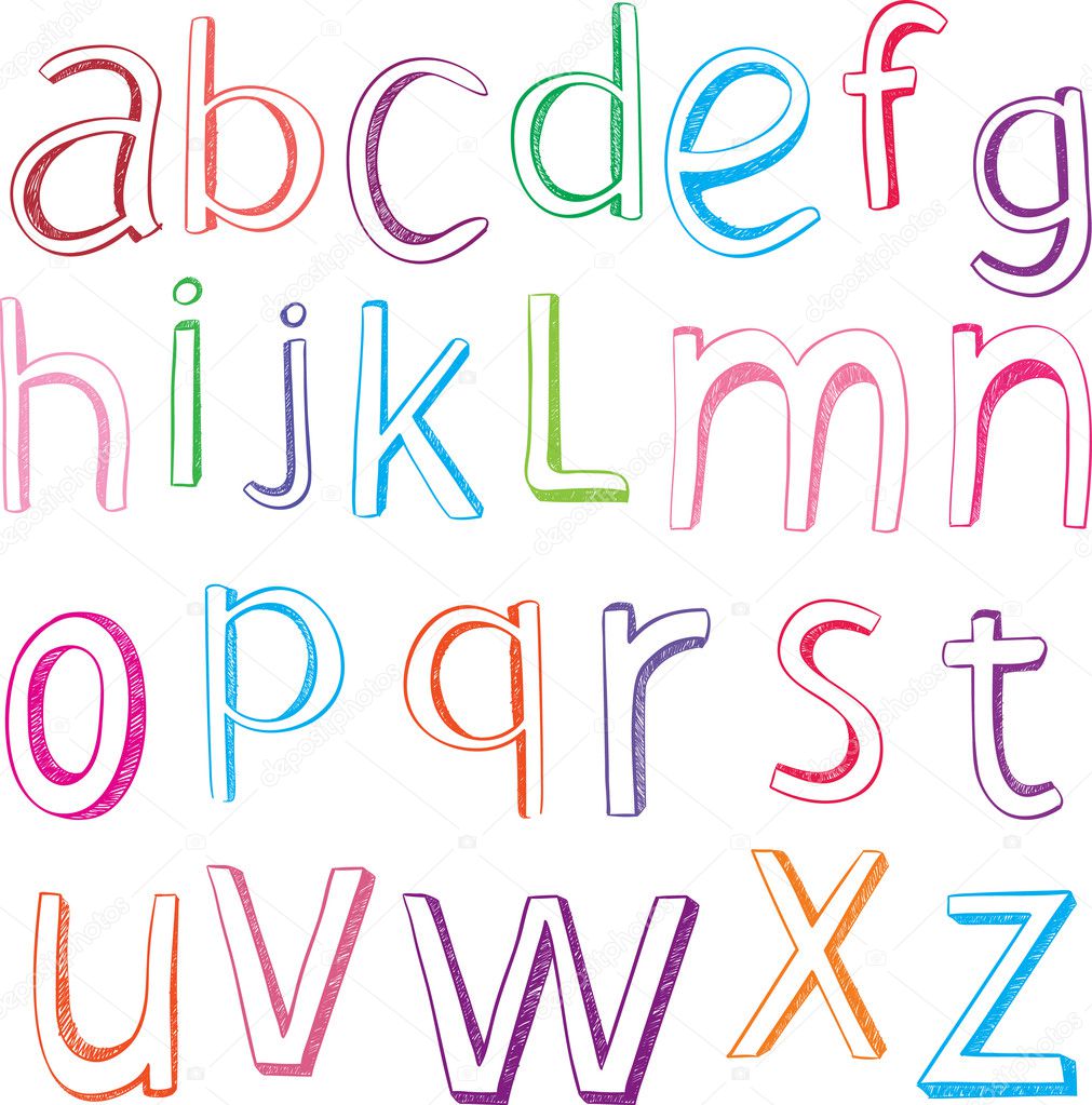 Hand drawn alphabet letters