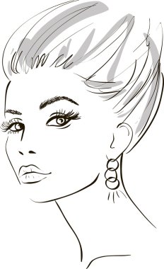 Girl face. design elements. Vector Illustration clipart