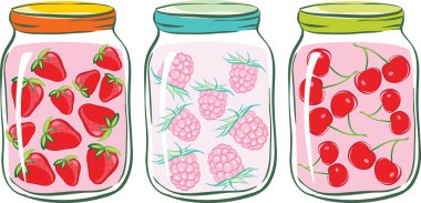 Banks with fruit compote. clipart