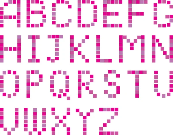 Set vettoriale di alfabeti pixel art a colori — Vettoriale Stock