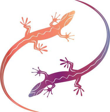 Abstract colorfull decorative lizards clipart