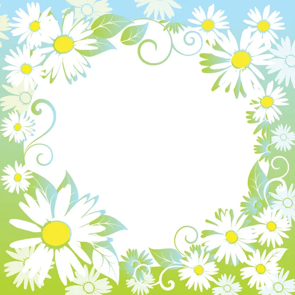 Смішна весняна квіткова рамка . — стоковий вектор
