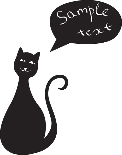 Schwarze Katze träumt — Stockvektor