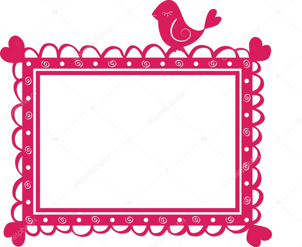 Cute banner frame with bird