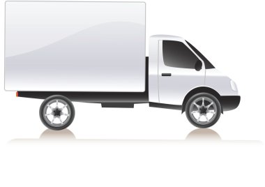 Vector delivery cargo truck . Isolated on white clipart