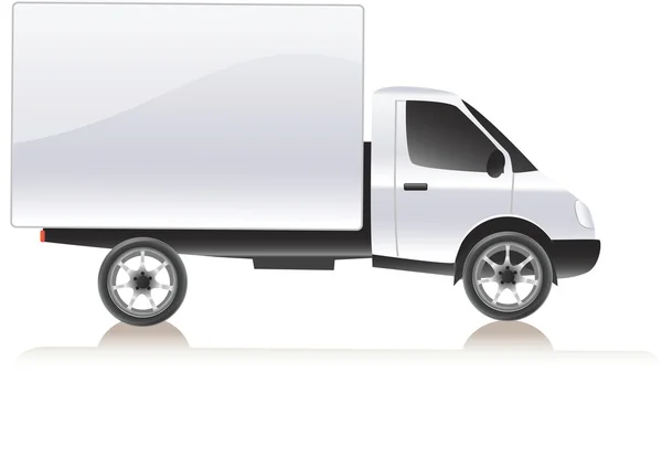 Vector caminhão de carga de entrega. Isolado em branco — Vetor de Stock
