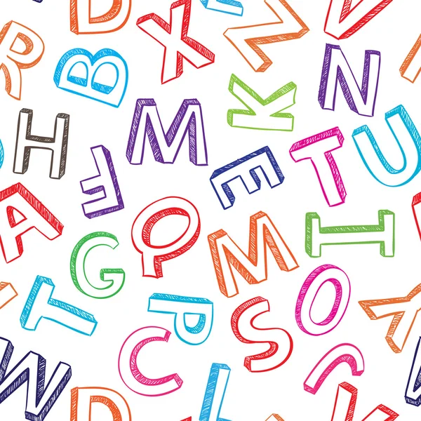 Colorato sfondo alfabeto senza soluzione di continuità — Vettoriale Stock