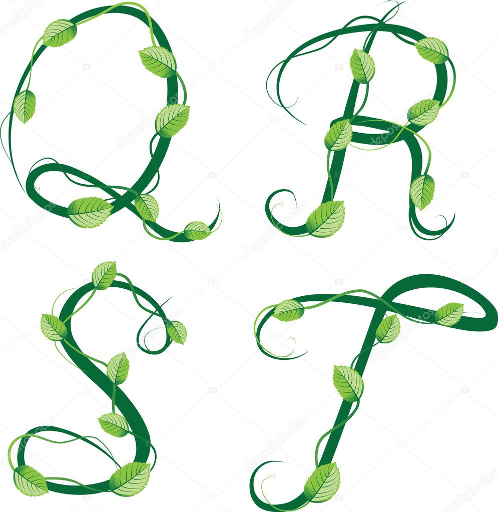 O alfabeto ecológico verde do verão Stock Vector by ©ColorValley 6057517