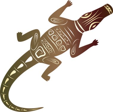 Decorative crocodile on a white background clipart