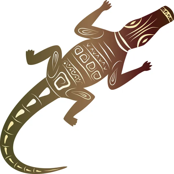 Dekorativní krokodýl na bílém pozadí — Stockový vektor