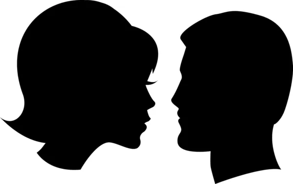 Обличчя чоловіка і жінки на білому — стоковий вектор