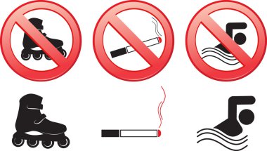 Set prohibitive signs isolated clipart