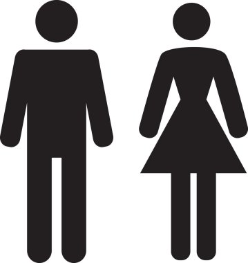 Man and Woman icon on white background clipart