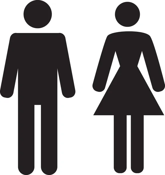 Mann und Frau Symbol auf weißem Hintergrund — Stockvektor