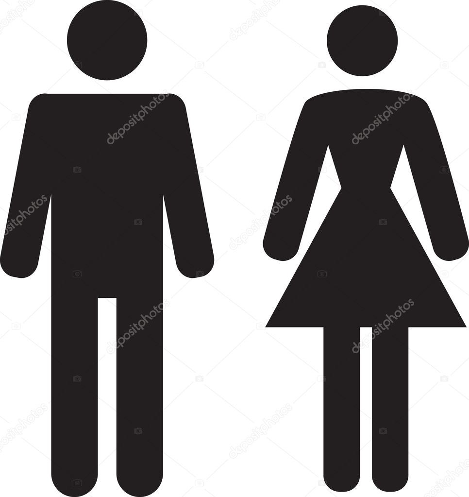 Man and Woman icon on white background