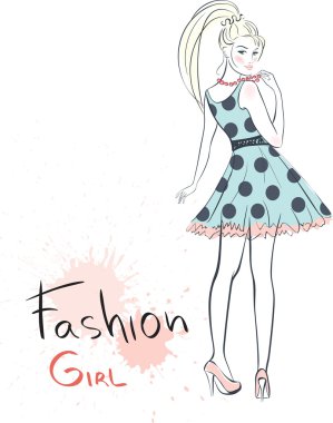 Stylish fashion beauty girl. clipart