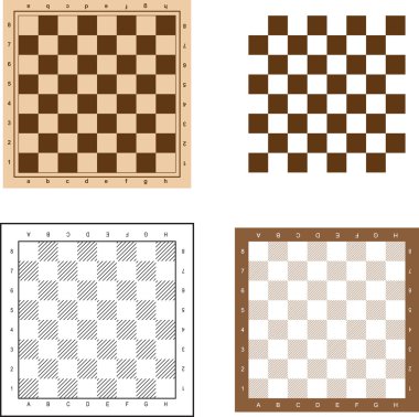 satranç tahtası vektör çizim ayarla