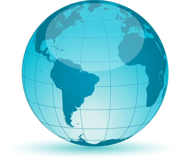 Mundo mapa globo isolado no fundo branco — Vetor de Stock