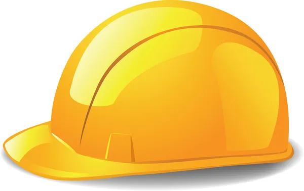 Yellow safety hard hat. — Stockvector