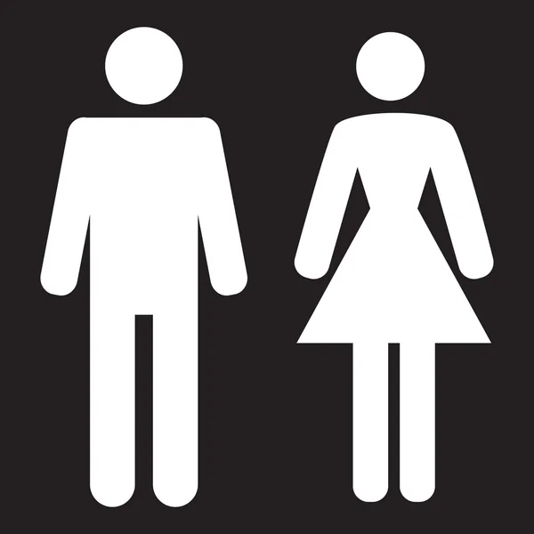 Icona vettoriale uomo e donna su sfondo nero — Vettoriale Stock