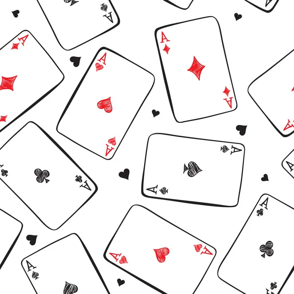 Jogar às cartas. Fundo sem costura . — Vetor de Stock