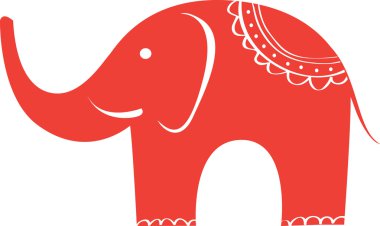 Indian elephant. Cute animal character. clipart