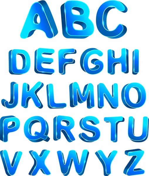 3D-ijs instellen alfabet. — Stockvector