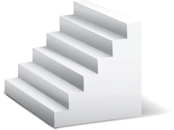 White 3d stairway. — Stock Vector