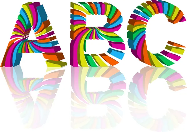 Alphabet 3d coloré . — Image vectorielle