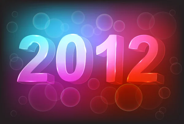 Nuevo año 2012 en colorido diseño de fondo . — Vector de stock