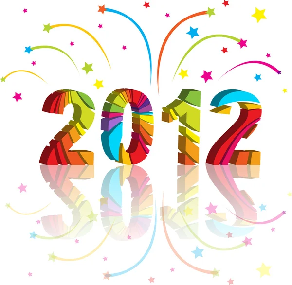 Új év 2012 színes az alnyomatban. — Stock Vector