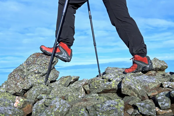 山でハイキング足 — ストック写真