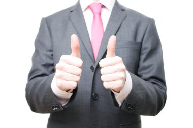 A business man with thumbs up clipart