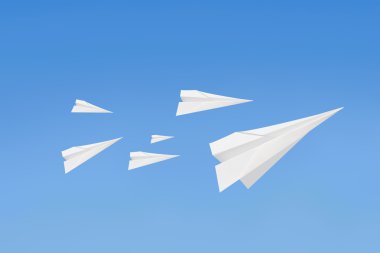 Paperplanes flying clipart