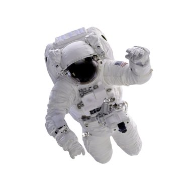 Beyaz takım elbiseli astronot