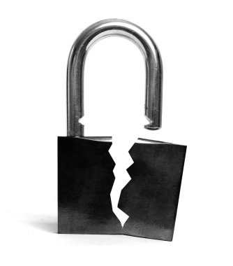 Insecure broken lock clipart