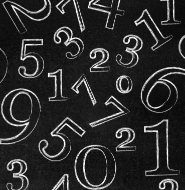 Numbers on blackboard clipart
