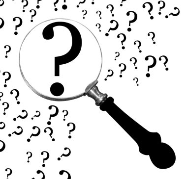 Question under loupe clipart