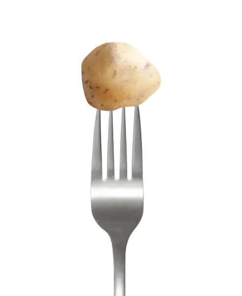 Kartoffel auf Gabel — Stockfoto